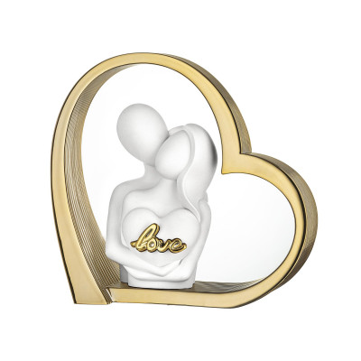 Bongelli Preziosi Cuore Scultura piccola in marmorino con cuore e coppia con scritta love Colore: Oro