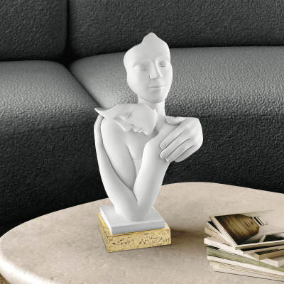 Bongelli Preziosi Abbraccio Scultura piccola in marmorino dal design moderno Colore: Oro
