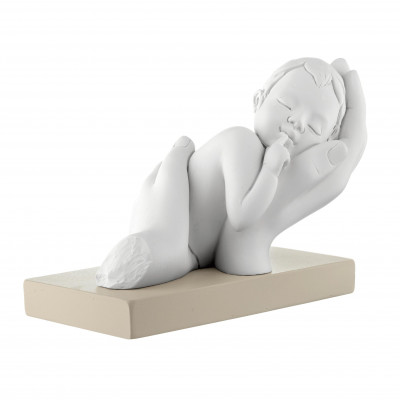 Bongelli Preziosi Bimbo tra le mani Scultura piccola in marmorino dal design moderno Colore: Nocciola