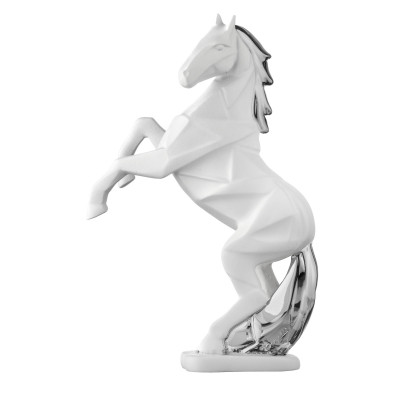 Bongelli Preziosi Cavalli Scultura piccola in marmorino dal design moderno Colore: Bianco/Argento