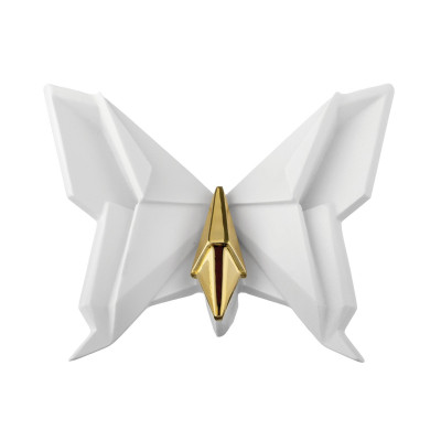 Bongelli Preziosi Origami Scultura piccola in marmorino dal design moderno con Farfalla Colore: Oro/Bianco