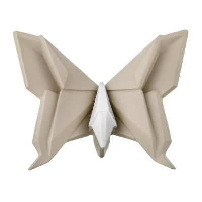 Bongelli Preziosi Origami Scultura piccola in marmorino dal design moderno con Farfalla Colore: Bianco/Nocciola