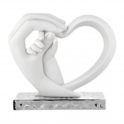 Bongelli Preziosi Scultura piccola in marmorino dal design moderno con mani e cuore Colore: Argento