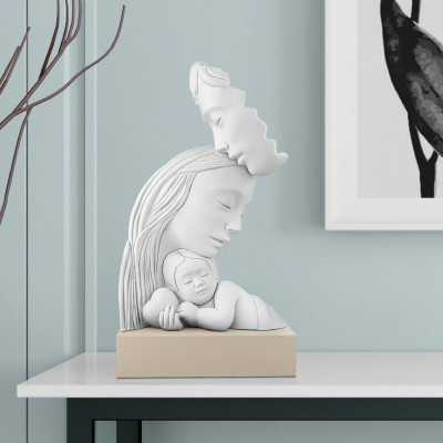 Bongelli Preziosi Family Scultura piccola in marmorino dal design moderno Colore: Nocciola