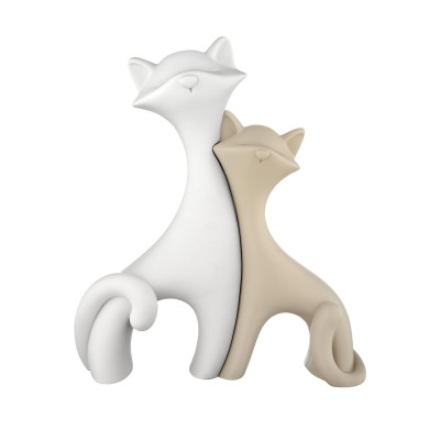 Bongelli Preziosi Gatti Scultura piccola in marmorino dal design moderno Colore: Nocciola/Bianco