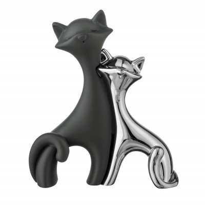 Bongelli Preziosi Gatti Scultura piccola in marmorino dal design moderno Colore: Argento/Nero