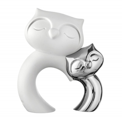 Bongelli Preziosi Gufi Scultura piccola in marmorino dal design moderno Colore: Argento