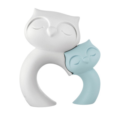 Bongelli Preziosi Gufi Scultura piccola in marmorino dal design moderno Colore: Celeste