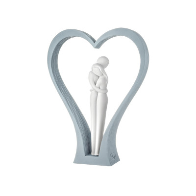 Bongelli Preziosi Cuore Scultura piccola in marnorino con innamorati abbracciati Colore: Carta da Zucchero