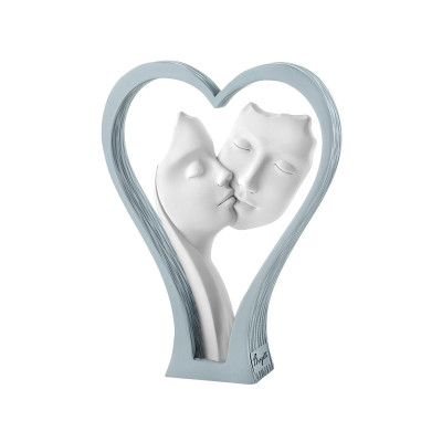 Bongelli Preziosi Cuore Scultura piccola in marnorino cuore con visi Colore: Carta da Zucchero