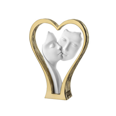 Bongelli Preziosi Cuore Scultura piccola in marnorino cuore con visi Colore: Oro