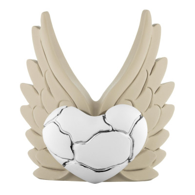 Bongelli Preziosi Cuore Ali Scultura piccola in stile kintsugi dal design moderno Colore: Nocciola/Bianco/Argento