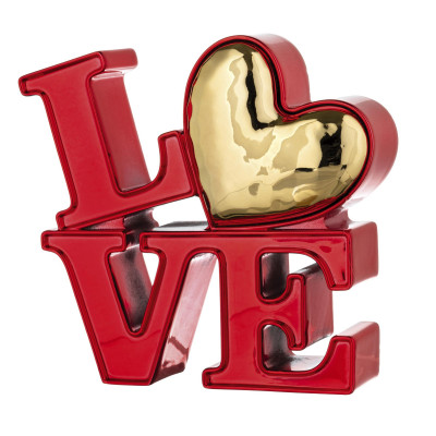 Bongelli Preziosi Love Scultura piccola moderna in marmorino Colore: Rosso