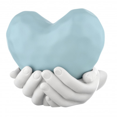 Bongelli Preziosi Mani Cuore Scultura piccola moderna in marmorino Colore: Celeste