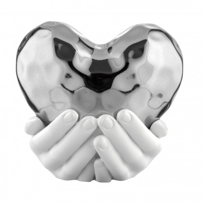 Bongelli Preziosi Mani Cuore Scultura piccola moderna in marmorino Colore: Argento