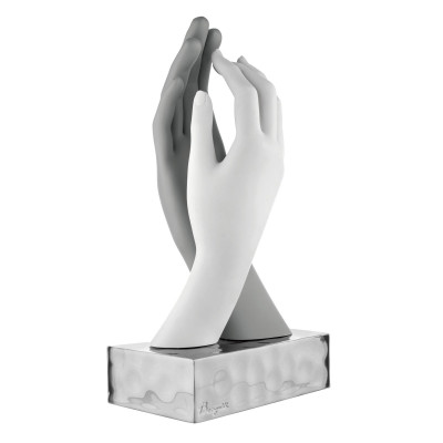 Bongelli Preziosi Mani Scutura da tavolo piccola dal design moderno in marmorino Colore: Argento/Grigio
