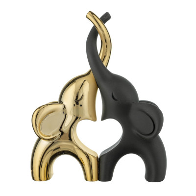 Bongelli Preziosi Elefanti Scutura piccola in marmorino dal design moderno Colore: Nero/Oro