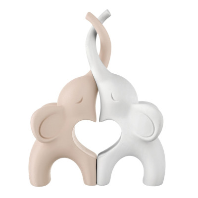Bongelli Preziosi Elefanti Scutura piccola in marmorino dal design moderno Colore: Rosa