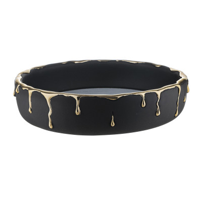 Bongelli Preziosi Rugiada Svuota tasche in marmorino con decori a goccia design moderno ed elagante Colore: Nero/Oro
