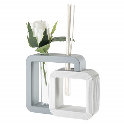 Bongelli Preziosi Double Vaso quadrato con profumatore per ambienti dal design moderno ed elegante Colore: Carta da Zucchero