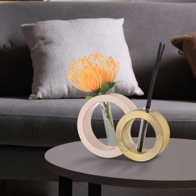 Bongelli Preziosi - Double - Vaso rotondo con profumatore per ambienti dal design moderno ed elegante - SKU: ME2337/2