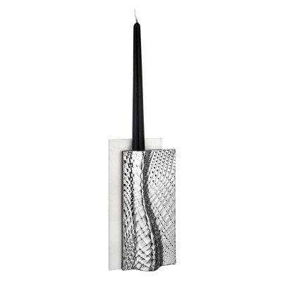 Bongelli Preziosi Ophis Vaso verticale moderno in marmorino dalle linee eleganti Colore: Bianco/Argento