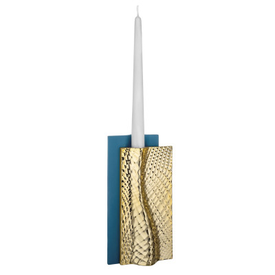 Bongelli Preziosi Ophis Vaso verticale moderno in marmorino dalle linee eleganti Colore: Blu/Oro