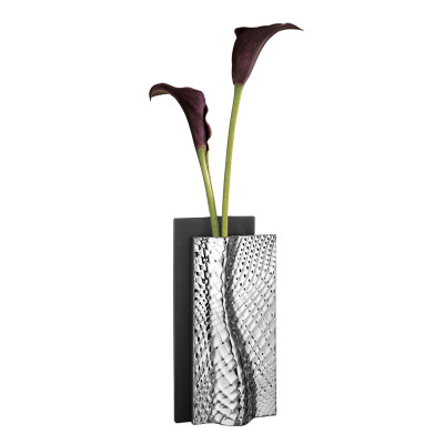 Bongelli Preziosi Ophis Vaso verticale moderno in marmorino dalle linee eleganti Colore: Nero/Argento