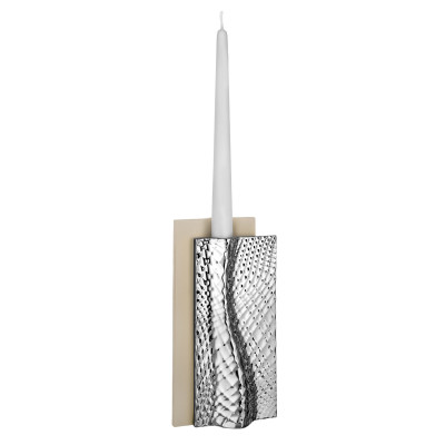 Bongelli Preziosi Ophis Vaso verticale moderno in marmorino dalle linee eleganti Colore: Nocciola/Argento