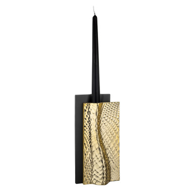 Bongelli Preziosi Ophis Vaso verticale moderno in marmorino dalle linee eleganti Colore: Nero/Oro