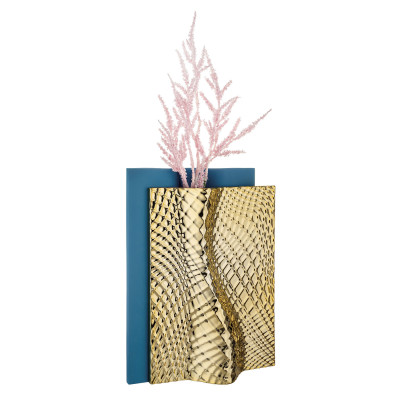 Bongelli Preziosi Ophis Vaso verticale moderno in marmorino Colore: Blu/Oro