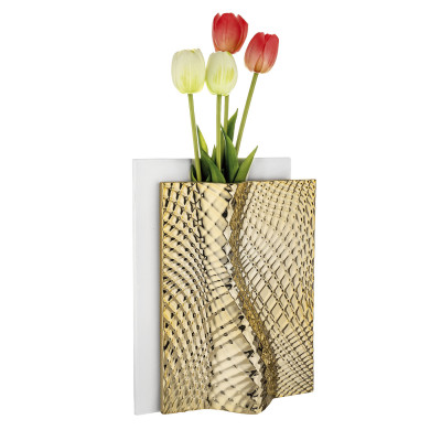 Bongelli Preziosi Ophis Vaso verticale moderno in marmorino Colore: Bianco/Oro