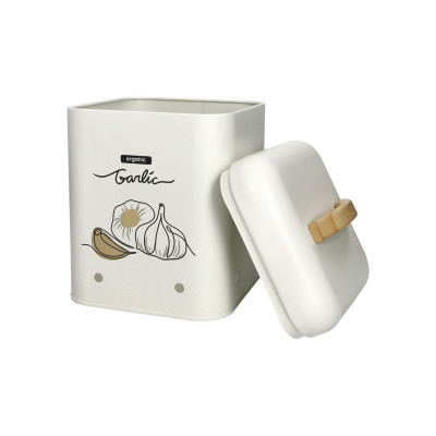  Brandani - Garlic - Barattolo per alimenti in metallo con coperchio - Colore: Avorio - SKU: B50115 