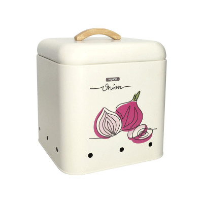  Brandani - Onion - Barattolo per alimenti in metallo con coperchio - Colore: Avorio - SKU: B50116 