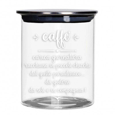  Brandani - Barattolo per caffè in vetro con coperchio in metallo - Colore: Trasparente - SKU: B52607 