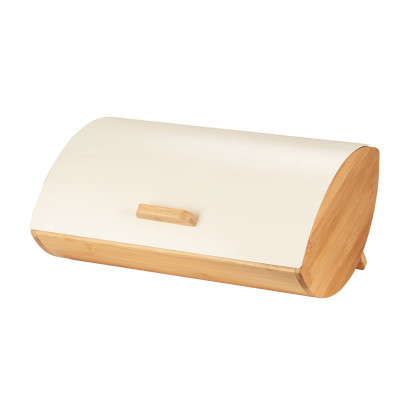  Brandani - Cassetta per il pane in metallo e bamboo - Colore: Avorio - SKU: B51239 