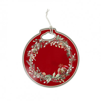  Brandani - Carol - Decorazione natalizia per la tavola in ceramica e sughero - Colore: Rosso - SKU: B89969 