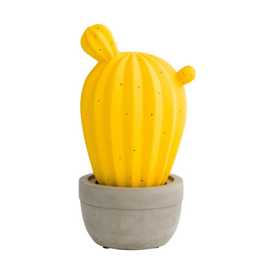  Brandani - Lampada da tavolo Cactus in porcellana dalle linee moderne ed eleganti - Colore: Giallo - 1 Lampadina E14 40W - SKU: B53386 