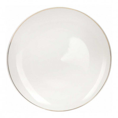 Brandani - Punto Oro - Piatto da portata in porcellana con parte dorata nel bordo - Colore: Bianco/Oro - SKU: B52637 