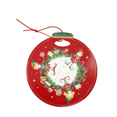  Brandani - Elfomagia - Poggia pentola in ceramica e sughero con decorazioni natalizie - Colore: Rosso/Bianco - SKU: B84557 