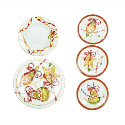  Brandani - Gioco di luci - Set 18 pezzi piatti in porcellana - Colore: Multicolore - SKU: B89692 