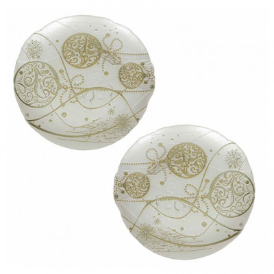 Brandani - Regalomagia - Set 2 pezzi piattini in vetro - Colore: Bianco/Oro - SKU: B84386 