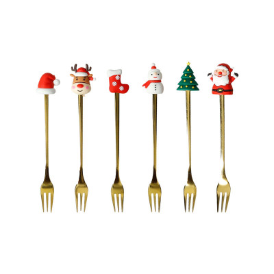  Brandani - Set 6 forchettine a tema natalizio - Colore: Multicolore - SKU: B89911 