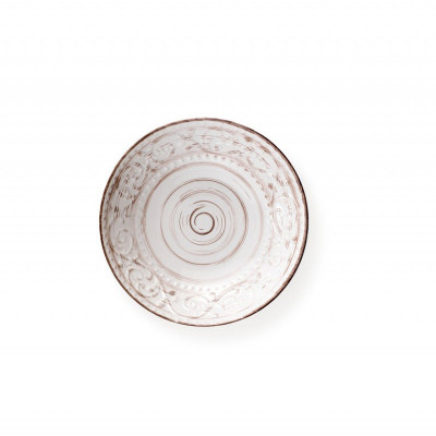 Brandani Serendipity Set 6 pezzi piatti fondi in ceramica dalle linee rustiche Colore: Bianco