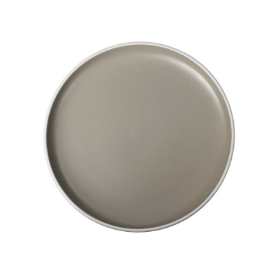 Brandani Fusion Set 6 pezzi Piatti piani in ceramica dal design moderno Colore: Tortora