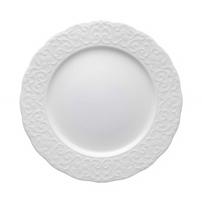  Brandani - Gran Gala - Set 6 pezzi piatti piani in ceramica dalle linee classiche ed eleganti - Colore: Bianco - SKU: B53391 