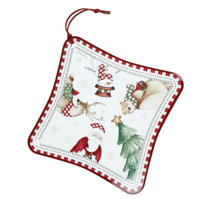  Brandani - Racconti - Sottopentola in ceramica con base in sughero atema natalizio - Colore: Multicolore - SKU: B84783 