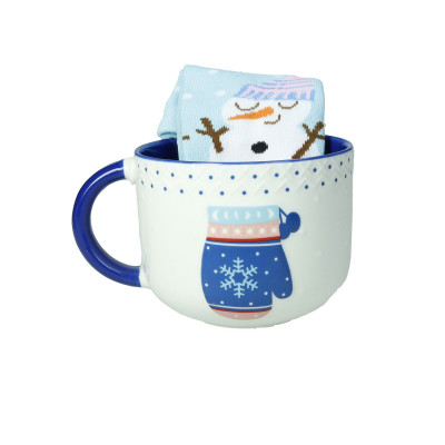  Brandani - Tazza in porcellana e calzini - Colore: Azzurro - SKU: B83026 