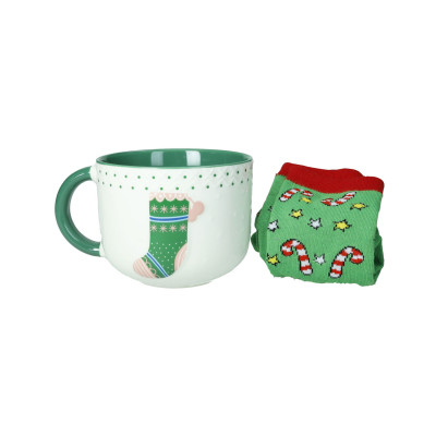  Brandani - Tazza in porcellana e calzini - Colore: Verde - SKU: B83025 