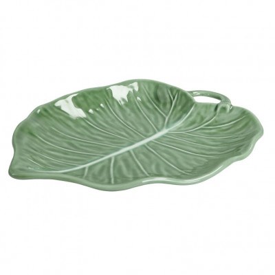  Brandani - Foglia - Vassoio a foglia di tiglio grande in porcellana - Colore: Verde - SKU: B51559 